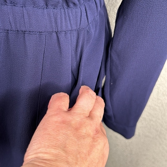 Apt. 9 Navy Blue Long Sleeve V-Neck Drawstring Waist Midi Dress Size XS - Picture 3 of 9